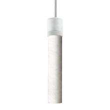 ZEEV Lighting P11706-E26-MW-G9 - 3" E26 Cylindrical Pendant Light, 12" Spanish Alabaster and Matte White Finish