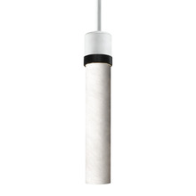 ZEEV Lighting P11706-E26-MW-K-SBB-G9 - 3" E26 Cylindrical Pendant Light, 12" Spanish Alabaster and Matte White with Black Finish