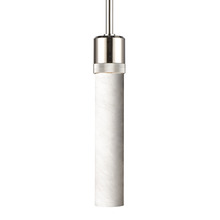 ZEEV Lighting P11707-E26-PN-G9 - 3" E26 Cylindrical Pendant Light, 12" Spanish Alabaster and Polished Nickel Finish