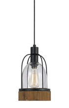 CAL Lighting FX-3584-1P - 84" Inch Tall Glass Pendant in Dark Bronze Wood Finish