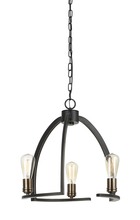 CAL Lighting FX-3664-3 - 60W X 3 Kinder Metal 3 Light Chandelier (Edison Bulbs Not included)