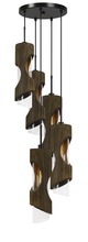 CAL Lighting FX-3669-5 - 23.5 Height Glass Pendant in Smoky Wood Finish