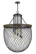 CAL Lighting FX-3718-9 - 44.25" Height Metal Chandelier in Brushed Steel Wood Finish