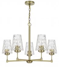 CAL Lighting FX-3749-5 - 60W X 5 Crestwood Metal Chandelier with Textured Glass Shades