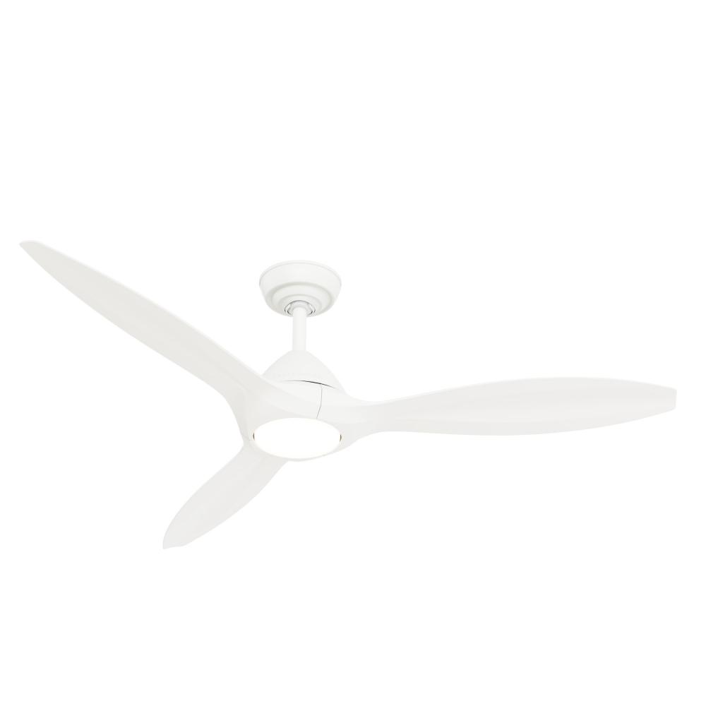 Casablanca 56 inch Surea Fresh White Damp Rated Ceiling Fan with LED LT Kit & Handheld Remote