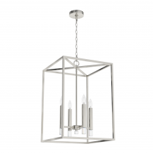 Hunter 19989 - Hunter Sunjai Brushed Nickel 4 Light Large Pendant Ceiling Light Fixture