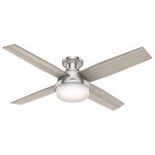 Hunter 50283 - Hunter 52 inch Dempsey Brushed Nickel Low Profile Ceiling Fan with LED LT Kit and Handheld Remote