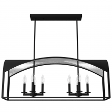 Hunter 19732 - Hunter Dukestown Natural Black Iron and Silver Leaf 8 Light Large Chandelier Ceiling Light Fixture