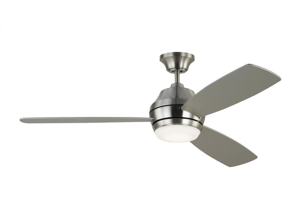 Rozzen 52 in. Indoor store Brushed Steel Ceiling Fan with Silver Blades/Remote