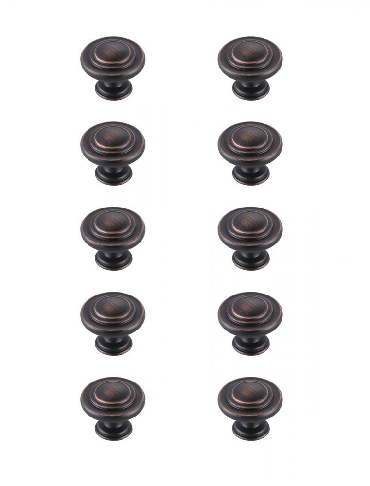 Minu 1.3" Diameter Oil-rubbed Bronze Mushroom Knob Multipack (Set of 10)