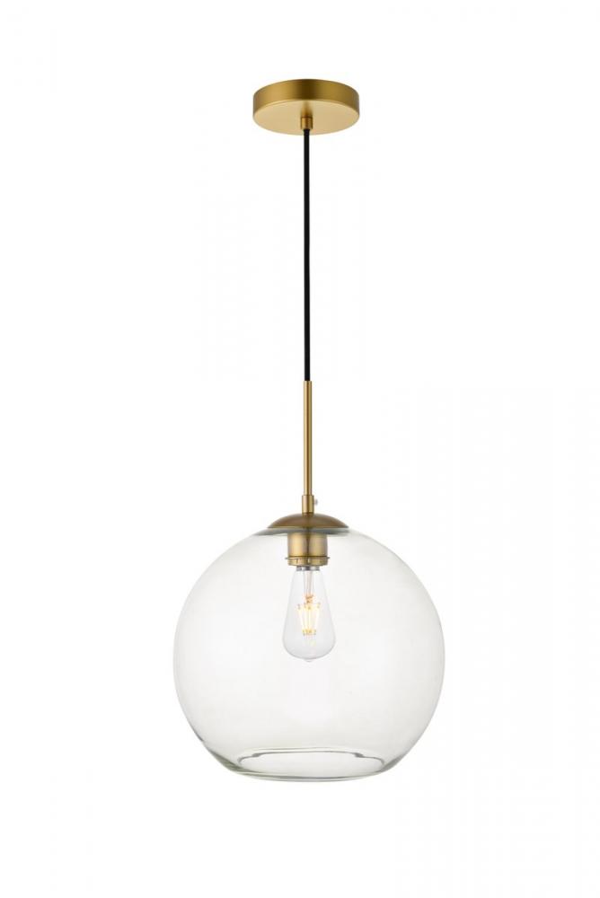 Baxter 1 Light Brass Pendant With Clear Glass