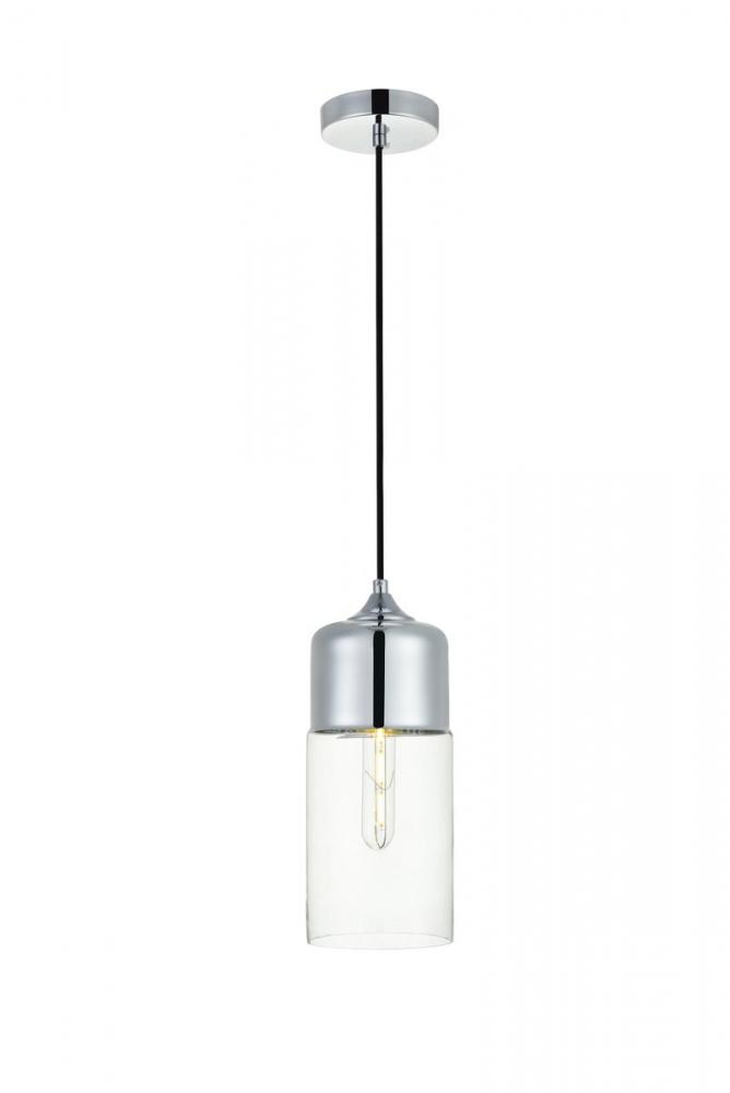 Ashwell 1 Light Chrome Pendant With Clear Glass