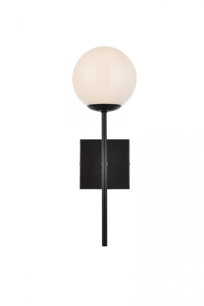 Neri 1 light black and white glass wall sconce