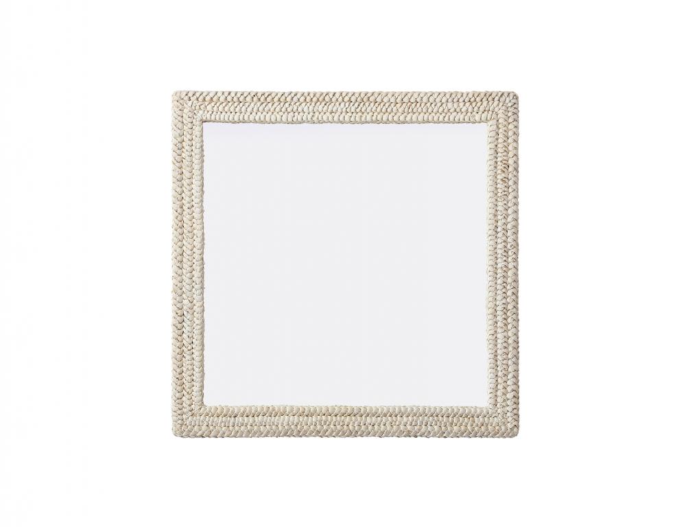 Rectangle Cornhusk Mirror 40x40 in Linen White