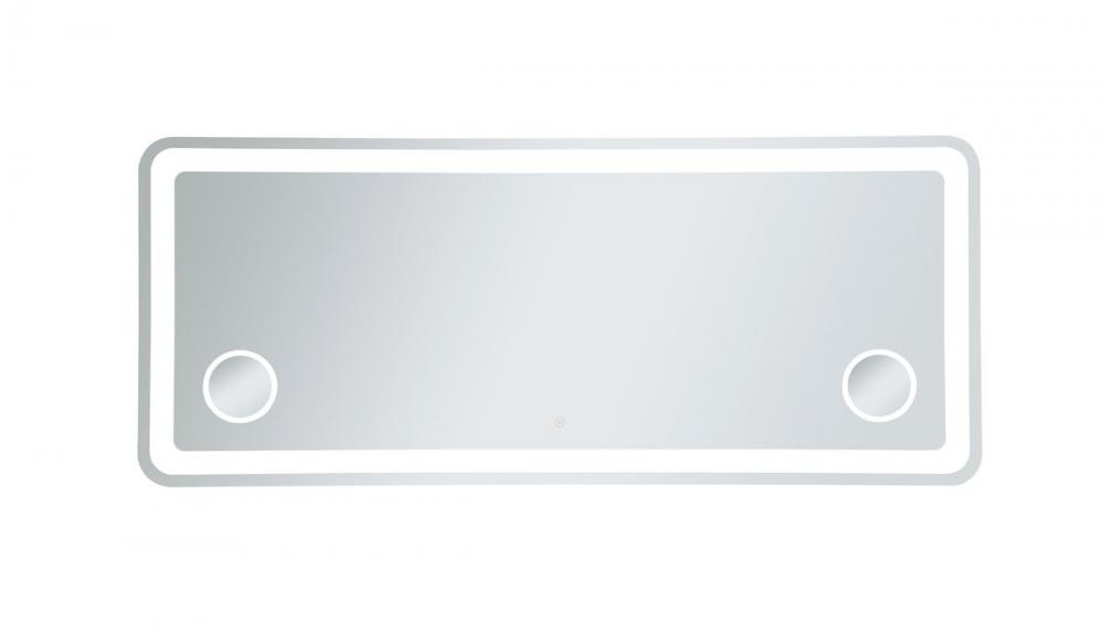 Lux 30inx72in Hardwired LED mirror with magnifier and color changing temperature 3000K/4200K/6000K