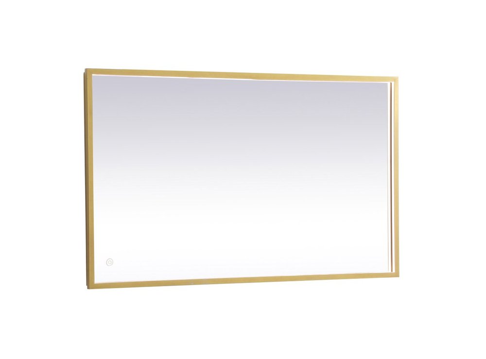 Pier 24x30 inch LED mirror with adjustable color temperature 3000K/4200K/6400K in brass