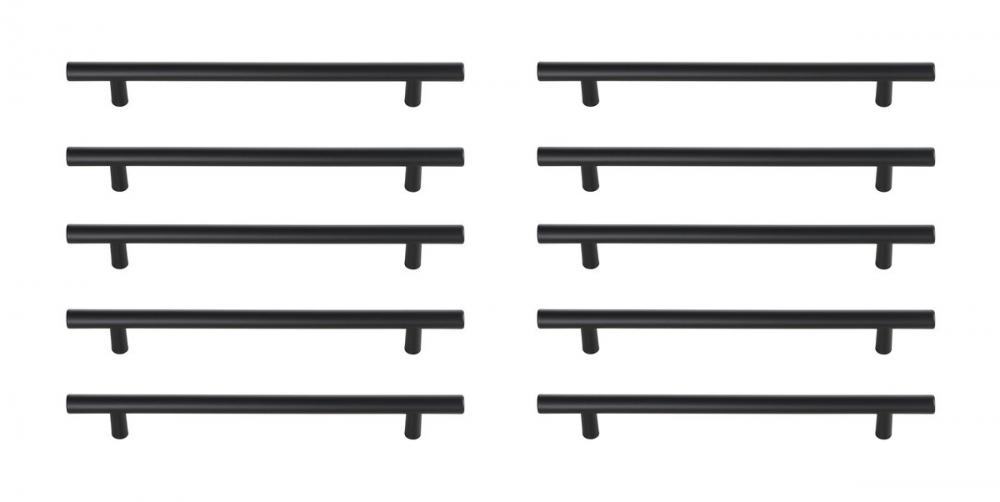 Quinn 7-9/16" Center to Center Matte Black Bar Pull Multipack (set of 10)