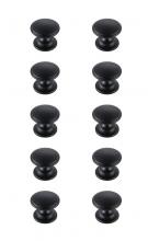 Elegant KB2004-MB-10PK - Kaid 1.2" Diameter Matte Black Mushroom Knob Multipack (Set of 10)