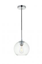 Elegant LD2206C - Baxter 1 Light Chrome Pendant with Clear Glass