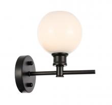 Elegant LD2311BK - Collier 1 light Black and Frosted white glass Wall sconce