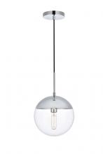 Elegant LD6035C - Eclipse 1 Light Chrome Pendant With Clear Glass