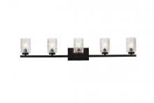 Elegant LD7029W41BK - Cassie 5 lights bath sconce in black with clear shade