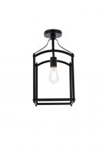 Elegant LD7069F10BK - Janet 1 Light Flush Mount in Black