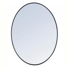 Elegant MR4630BK - Metal Frame Oval Mirror 40 Inch in Black