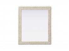 Elegant MR4A3642LN - Rectangle Cornhusk Mirror 36x42 in Linen White