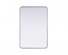 Elegant MR8A2436SIL - Contour Metal Rectangle Mirror 24x36 in Silver