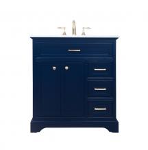 Elegant VF15032BL - 32 Inch Single Bathroom Vanity in Blue