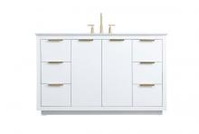 Elegant VF19454WH - 54 Inch Single Bathroom Vanity in White