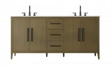 Elegant VF29372DMCB - 72 inch Double Bathroom Vanity in Chestnut Brown