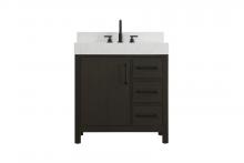 Elegant VF60632MMB-BS - 32 inch Single Bathroom Vanity In Mocha Brown with backsplash