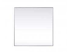 Elegant MR44848S - Metal Frame Square Mirror 48 Inch in Silver