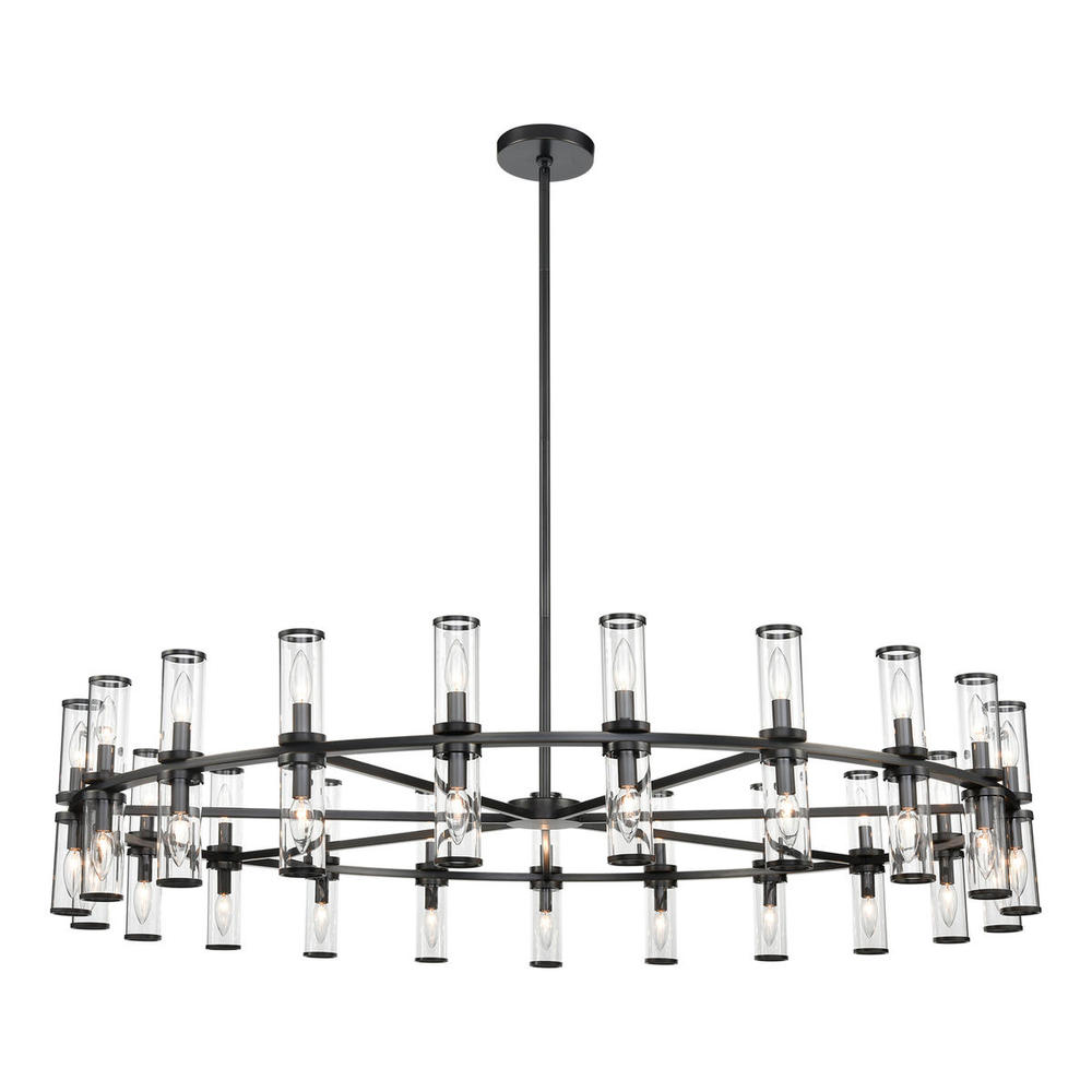 Revolve Clear Glass/Urban Bronze 42 Lights Chandeliers