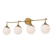 Alora Lighting VL505136AGOP - Nouveau 35-in Aged Gold/Opal Matte Glass 4 Lights Vanity