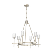 Alora Lighting CH314306PNRC - SALITA 6 LIGHT CHANDELIER POLISHED NICKEL RIBBED CRYSTAL