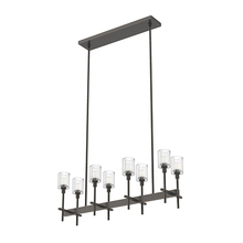 Alora Lighting LP314308UBRC - SALITA 8 LIGHT LINEAR PENDANT URBAN BRONZE RIBBED CRYSTAL