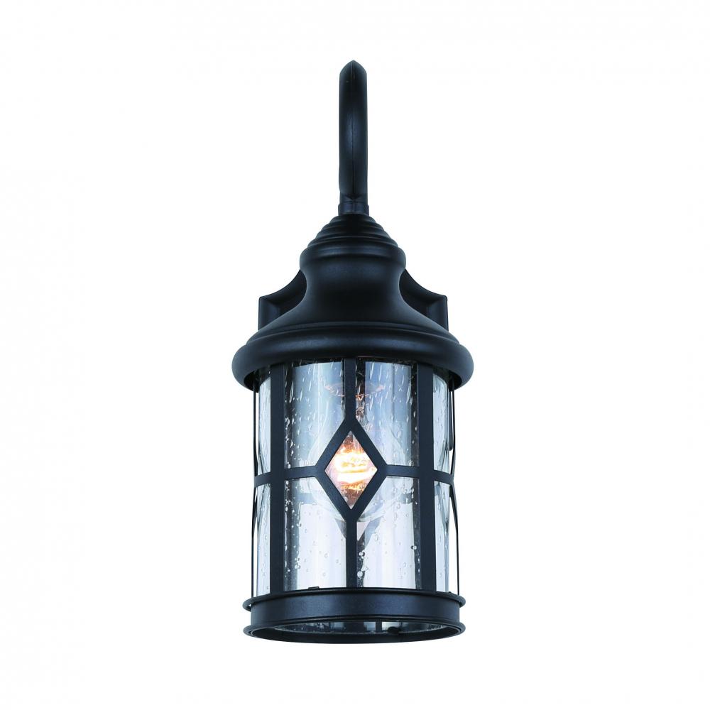 Outdoor 1 Light Outdoor Lantern, Black Finish