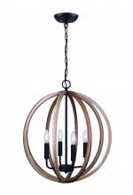 Canarm ICH753A04BKB20 - LEWIS Matte Black Chandelier