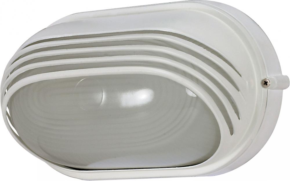 1 Light - 10" Oval Hood Bulkhead - Semi Gloss White Finish