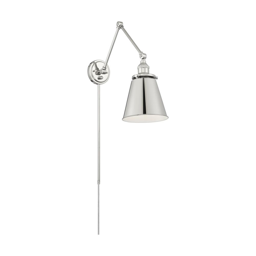 Bayard Swing Arm Lamp; Polished Nickel with Switch