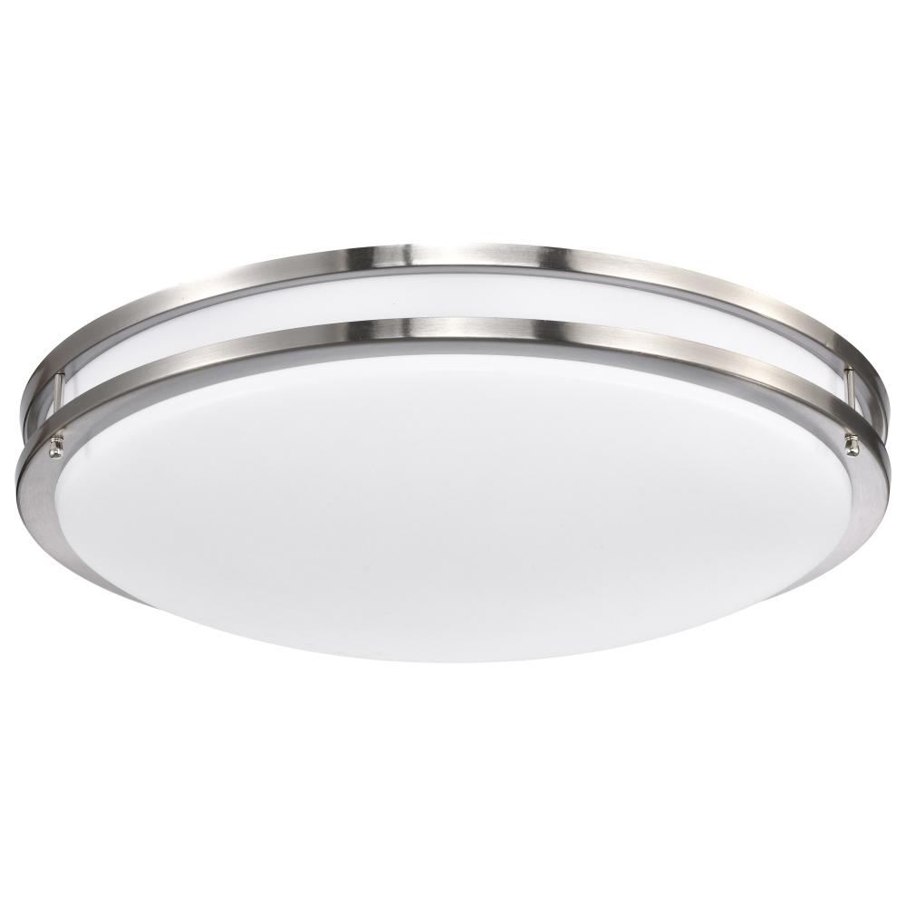 Glamour LED 24 inch; Flush Mount Fixture; Brushed Nickel Finish; CCT Selectable 3K/4K/5K