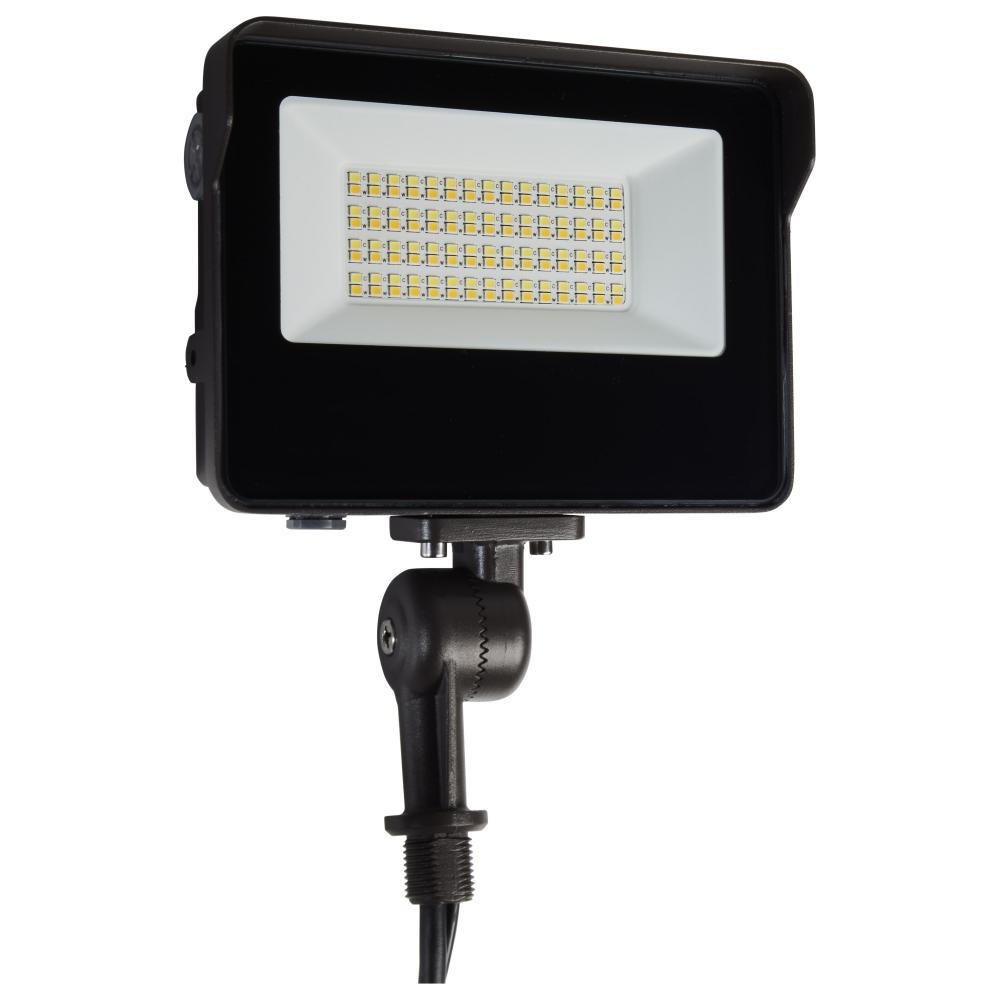 LED Tempered Glass Flood Light with Bypassable Photocell; CCT Selectable 3K/4K/5K; Wattage