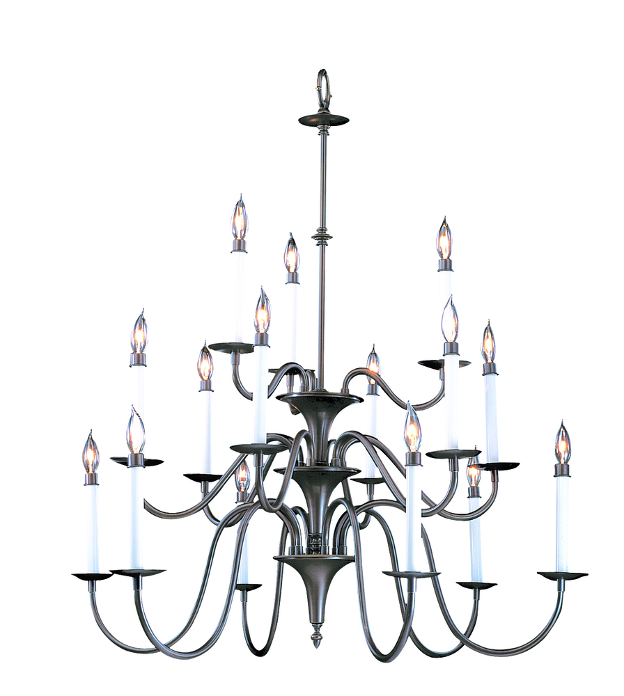 15-Light Mahogany Bronze Jamestown Foyer Chandelier