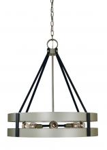 Framburg 5386 SP/MBLACK - 8-Light Satin Pewter/Matte Black Orion Dining Chandelier