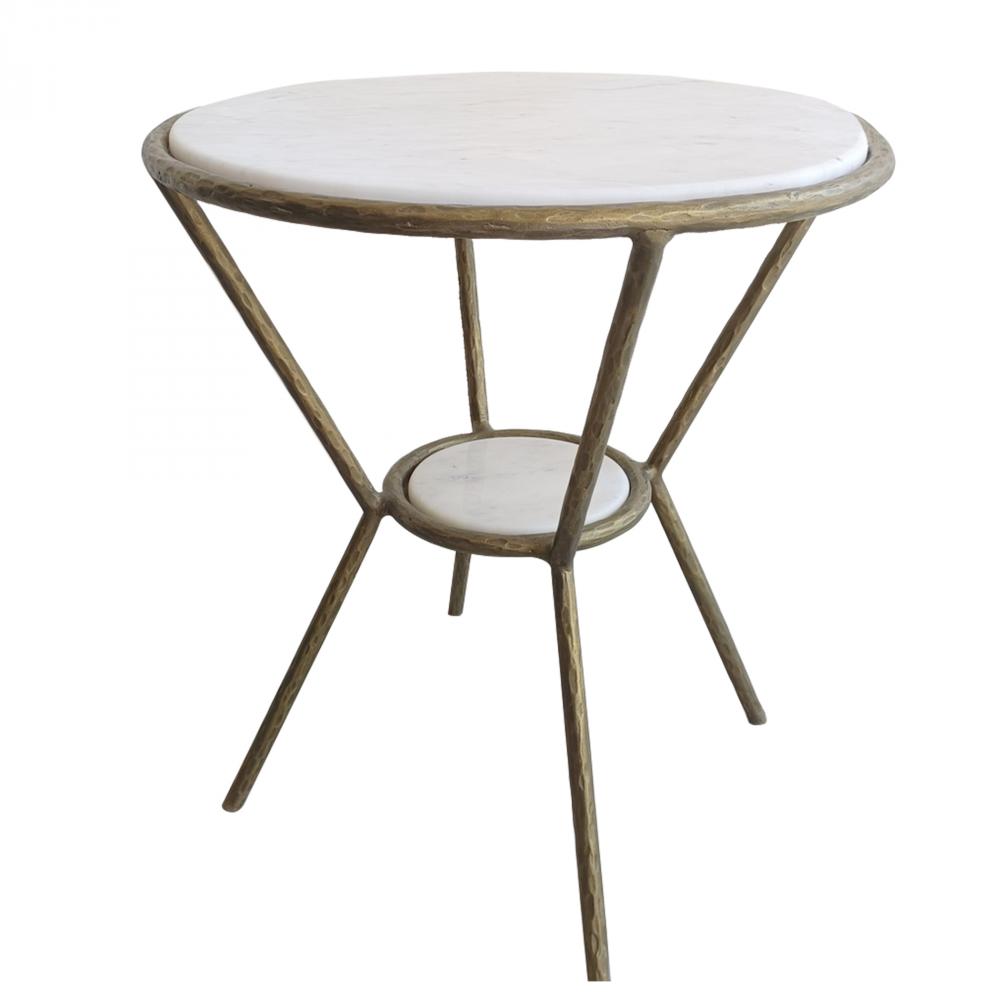 Uttermost Refuge Round White Side Table