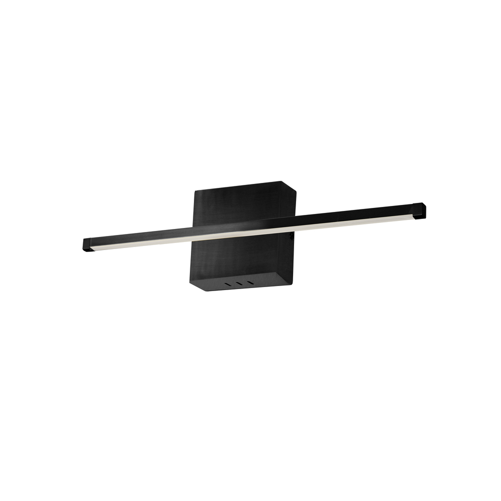 19W LED Wall Sconce, Matte Black with White Acrylic Diffuser