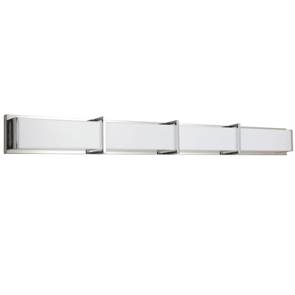 72W Polished Chrome Vanity Light w/ White Acrylic Diffuser